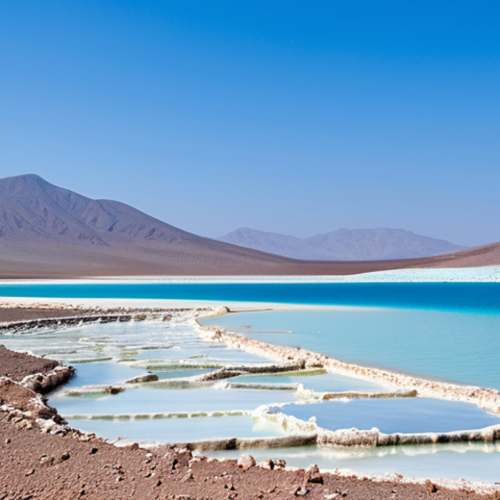 **

"A breathtaking view of Lake Assal, Djibouti, showcasing the vibrant colors of the salt crystals under a clear blue sky, geological formations, salt pillars, distant mountains, safe for work, appropriate content, fully clothed figures in the distance observing the landscape, perfect anatomy, correct proportions, natural pose, professional quality, family-friendly, modest attire."

**